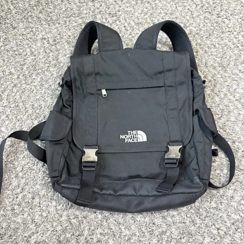 The North Face Black Messenger Laptop Backpack Travel Vintage